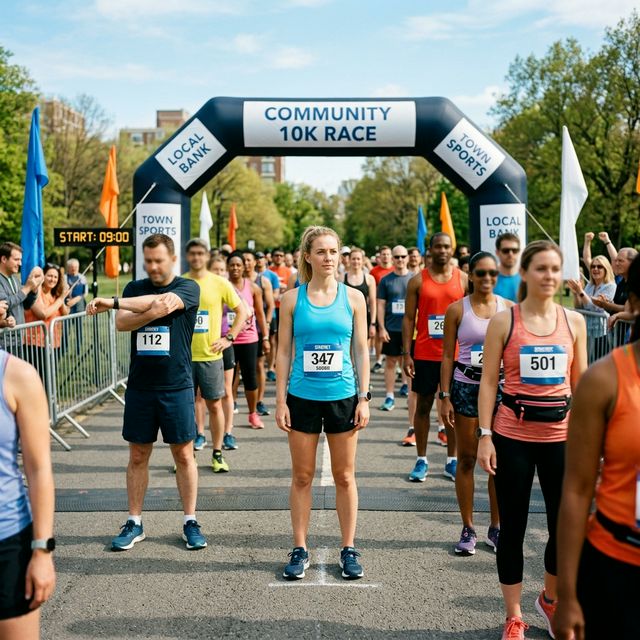 Amateur runner at the starting line